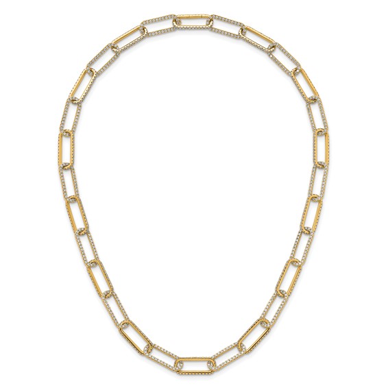 True Origin 14K Yellow Gold 8 5/8 carat Lab Grown Diamond VS+ F+ 18 in Complete Link Necklace