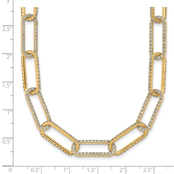 True Origin 14K Yellow Gold 8 5/8 carat Lab Grown Diamond VS+ F+ 18 in Complete Link Necklace