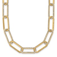 True Origin 14K Yellow Gold 8.62 Carat Lab Grown Diamond VS+ F+ Complete Link Necklace, 18" view 1