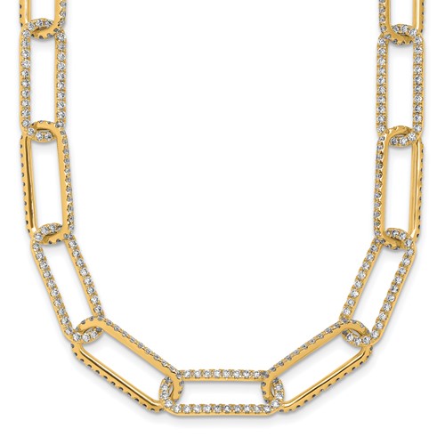 True Origin 14K Yellow Gold 8.62 Carat Lab Grown Diamond VS+ F+ Complete Link Necklace, 18"