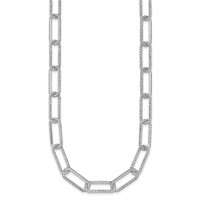 True Origin 14K White Gold 8.62 Carat Lab Grown Diamond VS+ F+ Complete Link Necklace, 18" view 2