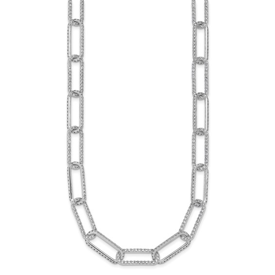 True Origin 14K White Gold 8 5/8 carat Lab Grown Diamond VS+ F+ 18 in Complete Link Necklace