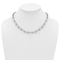 True Origin 14K White Gold 8.62 Carat Lab Grown Diamond VS+ F+ Complete Link Necklace, 18" view 3