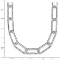 True Origin 14K White Gold 8.62 Carat Lab Grown Diamond VS+ F+ Complete Link Necklace, 18" view 5