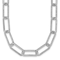 True Origin 14K White Gold 8.62 Carat Lab Grown Diamond VS+ F+ Complete Link Necklace, 18" view 1