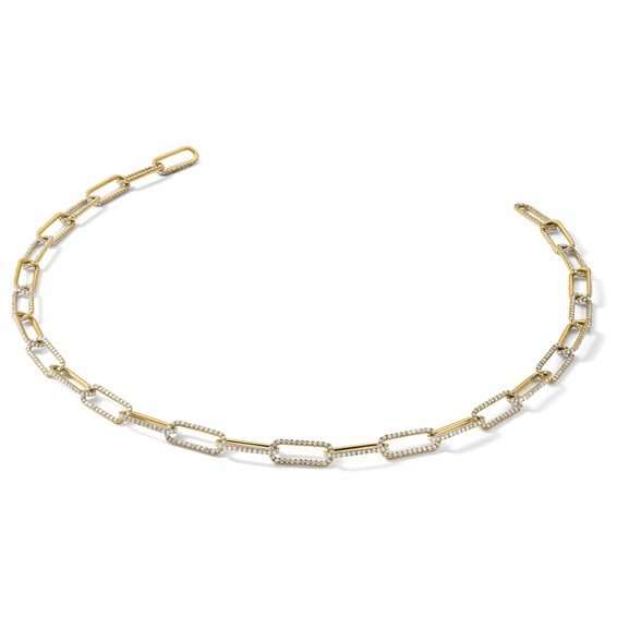 True Origin 14K Yellow Gold 8 5/8 carat Lab Grown Diamond VS+ F+ 18 in Complete Link Necklace