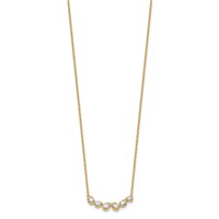 True Origin 14K Yellow Gold 0.75 Carat Lab Grown Diamond VS+ F+ Complete Fashion Bar Necklace, 18" view 2