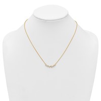 True Origin 14K Yellow Gold 0.75 Carat Lab Grown Diamond VS+ F+ Complete Fashion Bar Necklace, 18" view 3
