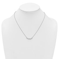 True Origin 14K White Gold 0.75 Carat Lab Grown Diamond VS+ F+ Complete Fashion Bar Necklace, 18" view 3