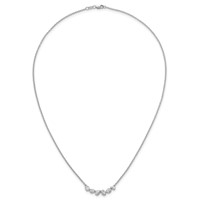 True Origin 14K White Gold 0.75 Carat Lab Grown Diamond VS+ F+ Complete Fashion Bar Necklace, 18" view 4