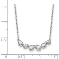 True Origin 14K White Gold 0.75 Carat Lab Grown Diamond VS+ F+ Complete Fashion Bar Necklace, 18" view 5