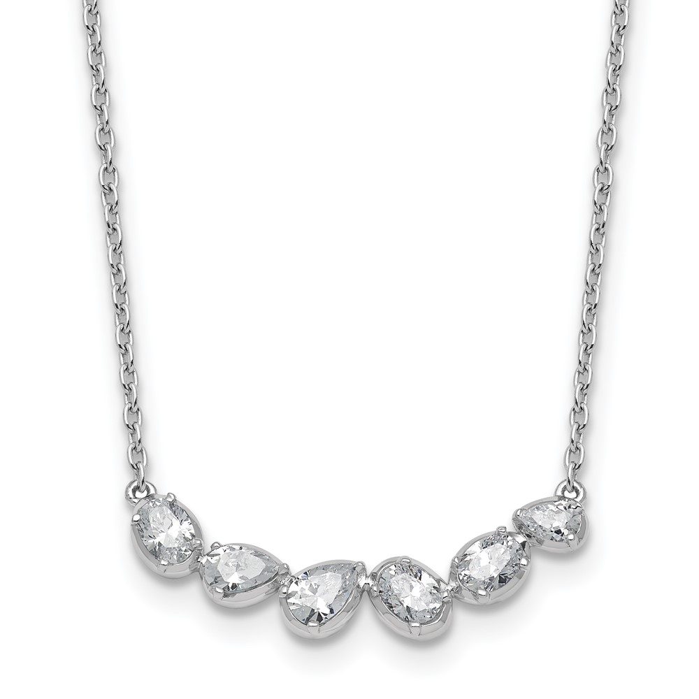 True Origin 14K White Gold 0.75 Carat Lab Grown Diamond VS+ F+ Complete Fashion Bar Necklace, 18"