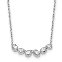 True Origin 14K White Gold 0.75 Carat Lab Grown Diamond VS+ F+ Complete Fashion Bar Necklace, 18" view 1