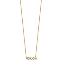 True Origin 14K Yellow Gold 0.62 Carat Lab Grown Diamond VS+ F+ Complete Fashion Bar Necklace, 18" view 2