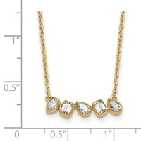 True Origin 14K Yellow Gold 0.62 Carat Lab Grown Diamond VS+ F+ Complete Fashion Bar Necklace, 18" view 5