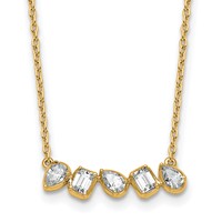 True Origin 14K Yellow Gold 0.62 Carat Lab Grown Diamond VS+ F+ Complete Fashion Bar Necklace, 18" view 1