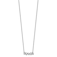 True Origin 14K White Gold 0.62 Carat Lab Grown Diamond VS+ F+ Complete Fashion Bar Necklace, 18" view 2