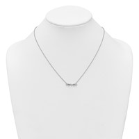 True Origin 14K White Gold 0.62 Carat Lab Grown Diamond VS+ F+ Complete Fashion Bar Necklace, 18" view 3