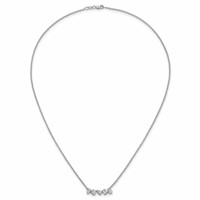 True Origin 14K White Gold 0.62 Carat Lab Grown Diamond VS+ F+ Complete Fashion Bar Necklace, 18" view 4