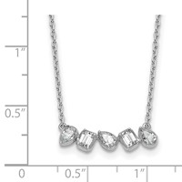True Origin 14K White Gold 0.62 Carat Lab Grown Diamond VS+ F+ Complete Fashion Bar Necklace, 18" view 5