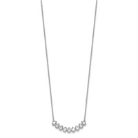 True Origin 14K White Gold 1 Carat Lab Grown Diamond VS+ F+ Complete Fashion Bar Necklace, 18" view 2