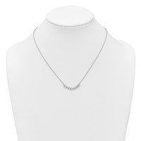 True Origin 14K White Gold 1 Carat Lab Grown Diamond VS+ F+ Complete Fashion Bar Necklace, 18" view 3