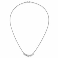 True Origin 14K White Gold 1 Carat Lab Grown Diamond VS+ F+ Complete Fashion Bar Necklace, 18" view 4