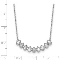 True Origin 14K White Gold 1 Carat Lab Grown Diamond VS+ F+ Complete Fashion Bar Necklace, 18" view 5