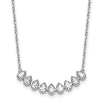 True Origin 14K White Gold 1 Carat Lab Grown Diamond VS+ F+ Complete Fashion Bar Necklace, 18" view 1