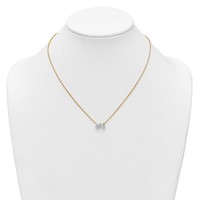 True Origin 14K Yellow Gold 1.50 Carat Lab Grown Diamond VS+ F+ Complete Two Stone Necklace, 18" view 3
