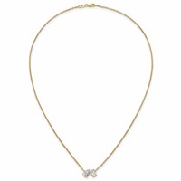 True Origin 14K Yellow Gold 1.50 Carat Lab Grown Diamond VS+ F+ Complete Two Stone Necklace, 18" view 4