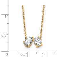 True Origin 14K Yellow Gold 1.50 Carat Lab Grown Diamond VS+ F+ Complete Two Stone Necklace, 18" view 5