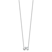 True Origin 14K White Gold 1.50 Carat Lab Grown Diamond VS+ F+ Complete Two Stone Necklace, 18" view 2