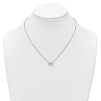 True Origin 14K White Gold 1.50 Carat Lab Grown Diamond VS+ F+ Complete Two Stone Necklace, 18" view 3