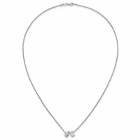 True Origin 14K White Gold 1.50 Carat Lab Grown Diamond VS+ F+ Complete Two Stone Necklace, 18" view 4