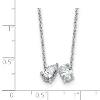 True Origin 14K White Gold 1.50 Carat Lab Grown Diamond VS+ F+ Complete Two Stone Necklace, 18" view 5