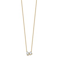 True Origin 14K Yellow Gold 1.75 Carat Lab Grown Diamond VS+ F+ Complete Two Stone Necklace, 18" view 2
