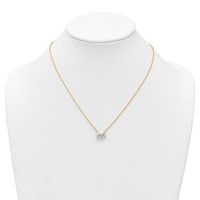 True Origin 14K Yellow Gold 1.75 Carat Lab Grown Diamond VS+ F+ Complete Two Stone Necklace, 18" view 3