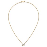 True Origin 14K Yellow Gold 1.75 Carat Lab Grown Diamond VS+ F+ Complete Two Stone Necklace, 18" view 4