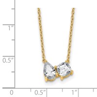 True Origin 14K Yellow Gold 1.75 Carat Lab Grown Diamond VS+ F+ Complete Two Stone Necklace, 18" view 5