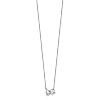 True Origin 14K White Gold 1.75 Carat Lab Grown Diamond VS+ F+ Complete Two Stone Necklace, 18" view 2