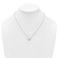 True Origin 14K White Gold 1.75 Carat Lab Grown Diamond VS+ F+ Complete Two Stone Necklace, 18" view 3