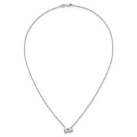 True Origin 14K White Gold 1.75 Carat Lab Grown Diamond VS+ F+ Complete Two Stone Necklace, 18" view 4