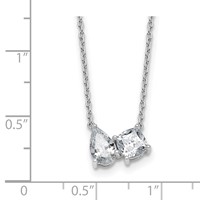 True Origin 14K White Gold 1.75 Carat Lab Grown Diamond VS+ F+ Complete Two Stone Necklace, 18" view 5