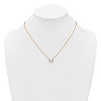 True Origin 14K Yellow Gold 1.62 Carat Lab Grown Diamond VS+ F+ Complete Two Stone Necklace, 18" view 3