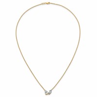 True Origin 14K Yellow Gold 1.62 Carat Lab Grown Diamond VS+ F+ Complete Two Stone Necklace, 18" view 4