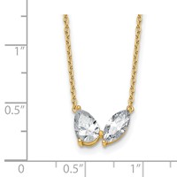 True Origin 14K Yellow Gold 1.62 Carat Lab Grown Diamond VS+ F+ Complete Two Stone Necklace, 18" view 5