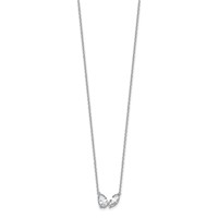 True Origin 14K White Gold 1.62 Carat Lab Grown Diamond VS+ F+ Complete Two Stone Necklace, 18" view 2