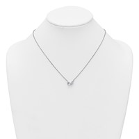 True Origin 14K White Gold 1.62 Carat Lab Grown Diamond VS+ F+ Complete Two Stone Necklace, 18" view 3