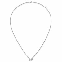 True Origin 14K White Gold 1.62 Carat Lab Grown Diamond VS+ F+ Complete Two Stone Necklace, 18" view 4